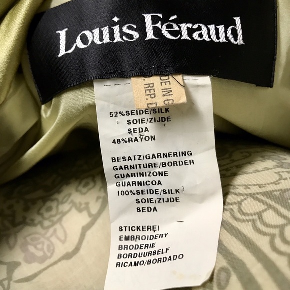 Louis Feraud Chartreuse Green Brocade Long Coat - Picture 4 of 4